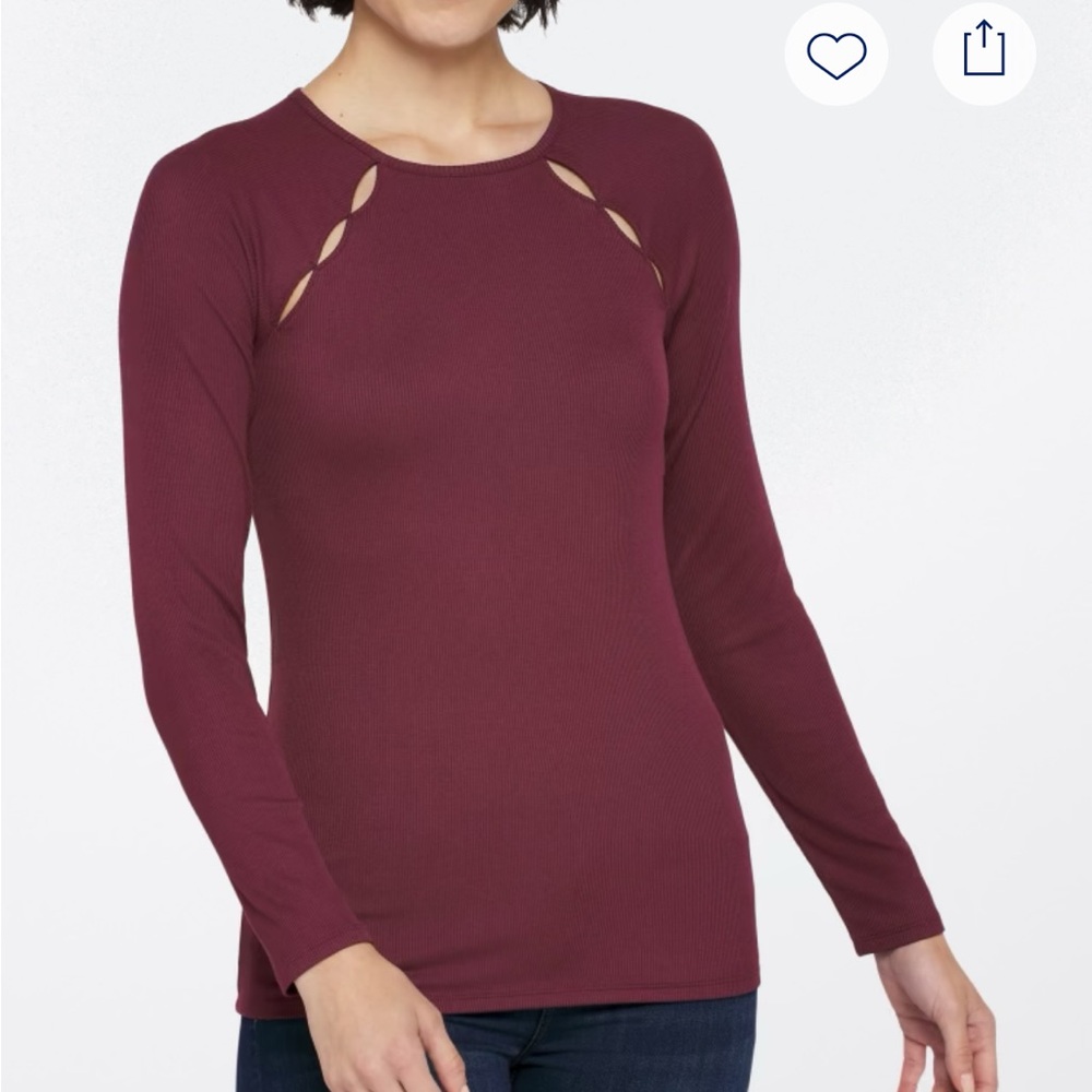 41 Hawthorne Kathy Cut Out Fitted Rib Top